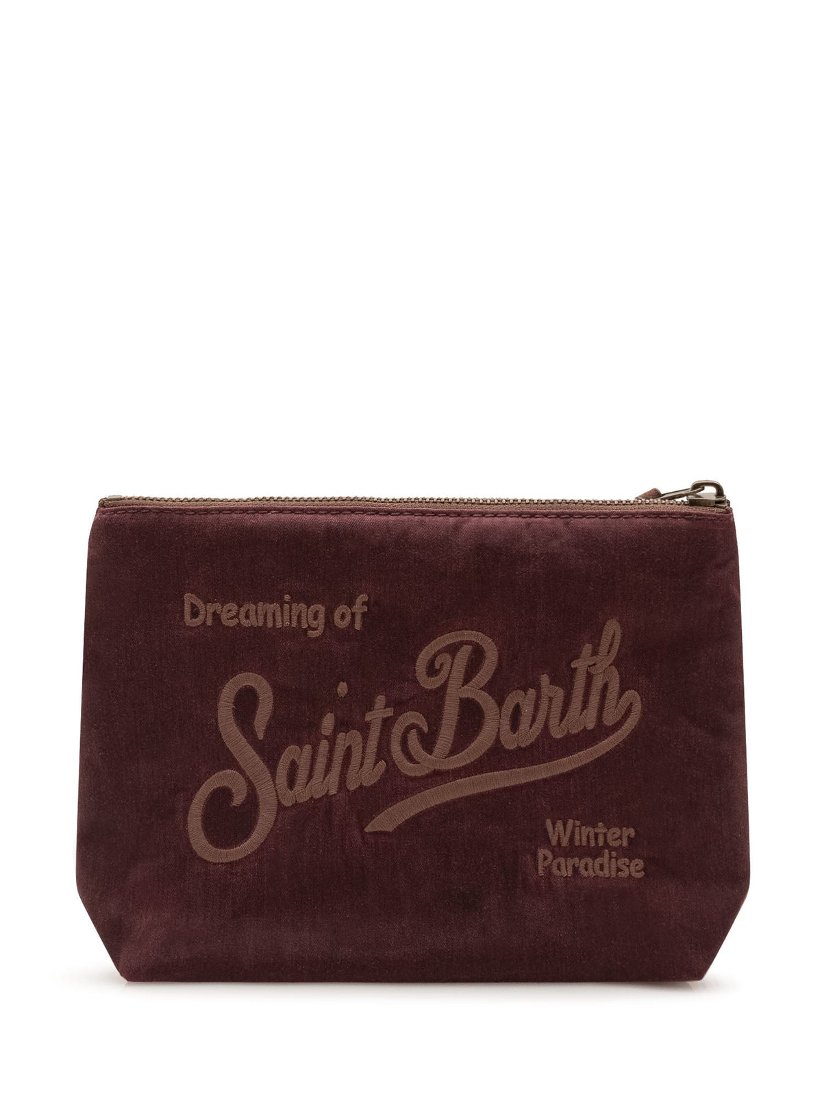 Portafoglio MC2 Saint Barth Aline rosso effetto velluto dettaglio