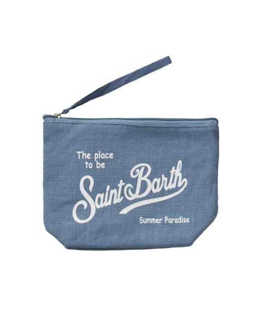 Pochette Saint Barth - POCHETTE IN LINO Denim