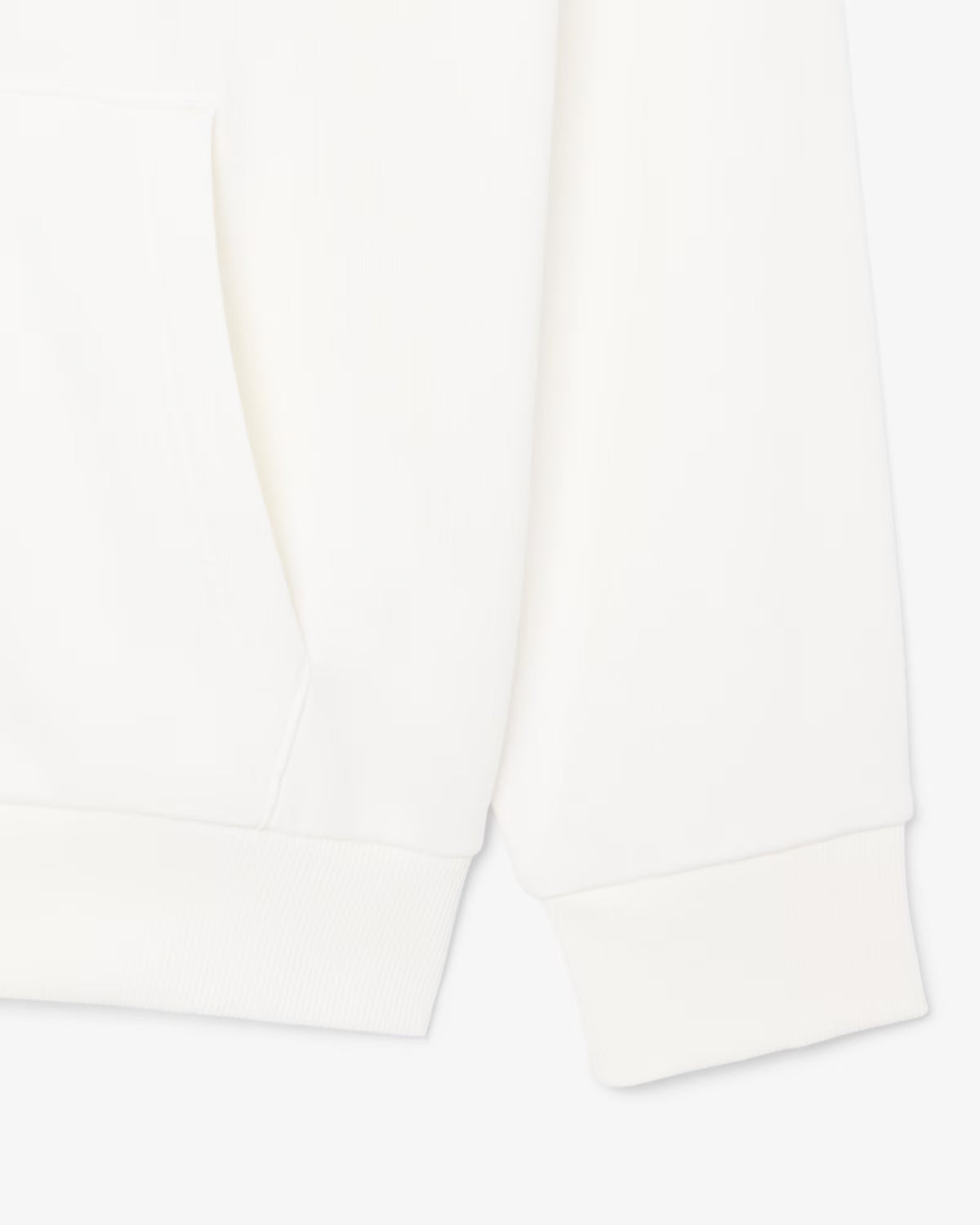 Lacoste - Felpa con cappuccio in tessuto felpato bianca