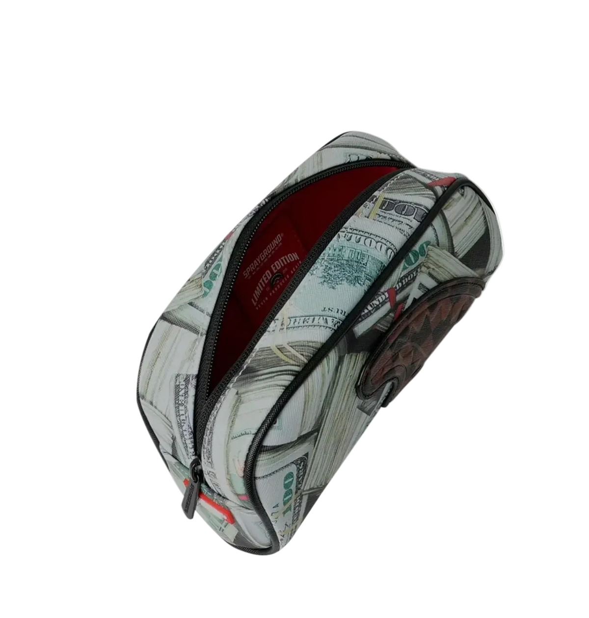 Astuccio Sprayground "Money Stacks" con Shark Mouth a Scacchi – Accessorio Streetwear