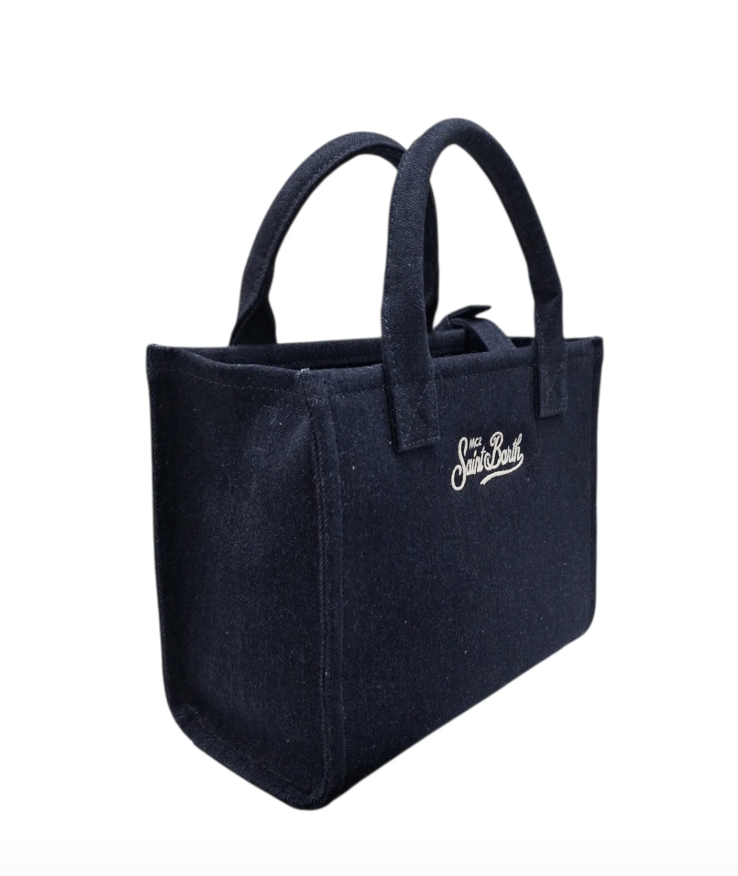 BORSA SAINT BARTH - Borsa Media in Denim Blu