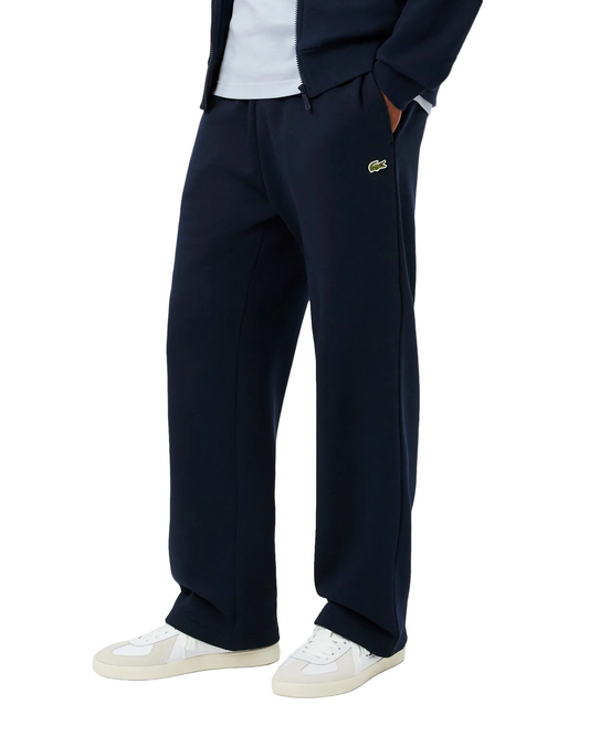 Lacoste - Pantaloni della tuta relaxed fit in tessuto felpato blu navy