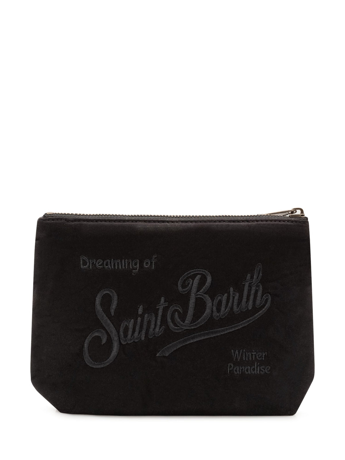 Portafoglio MC2 Saint Barth Aline blu effetto velluto dettaglio