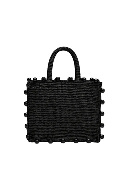 BORSA SAINT BARTH - Borsa Colette in rafia nera