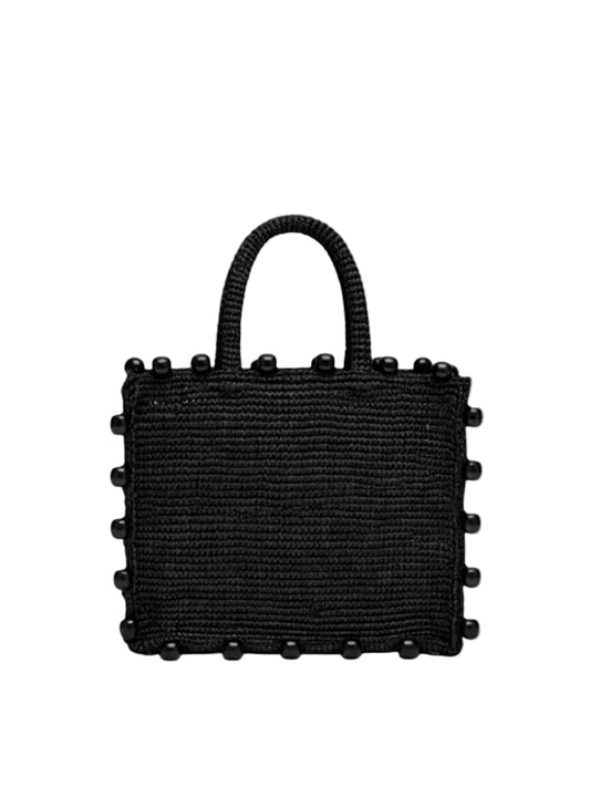 BORSA SAINT BARTH - Borsa Colette in rafia nera
