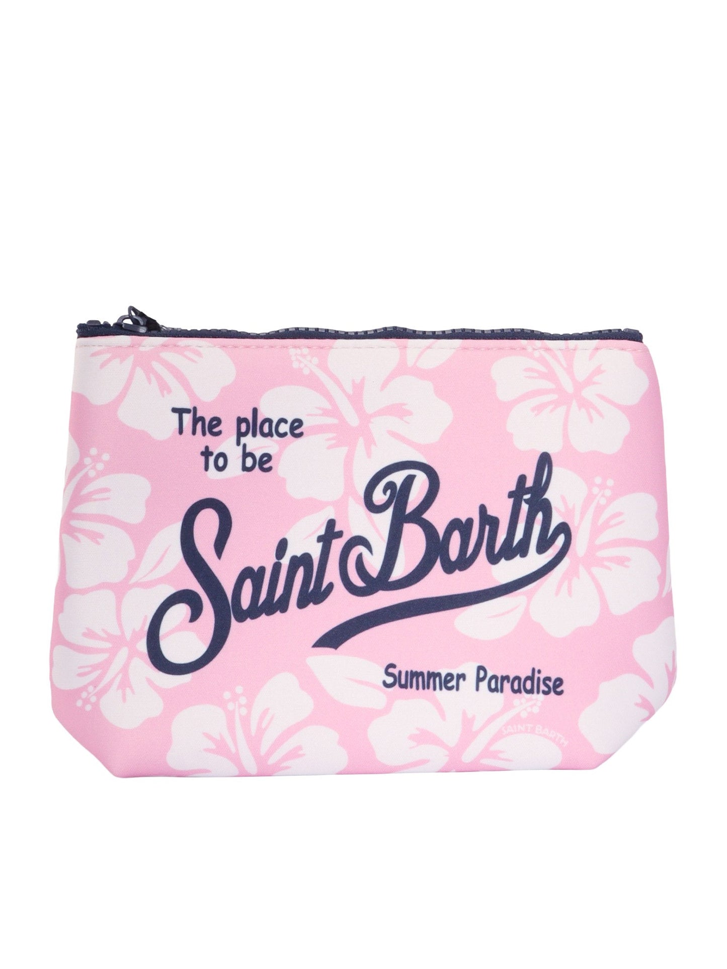 Pochette Saint Barth - Aline in scuba hibiscus Rosa