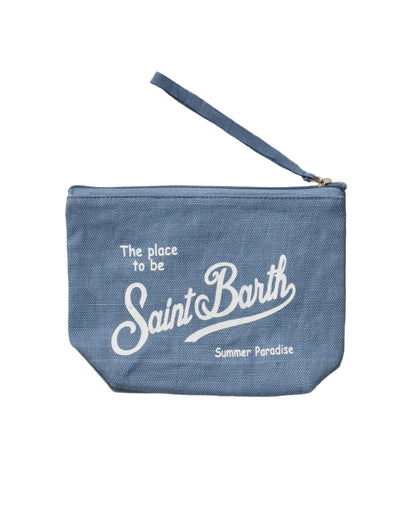 Pochette Saint Barth - POCHETTE IN LINO Denim
