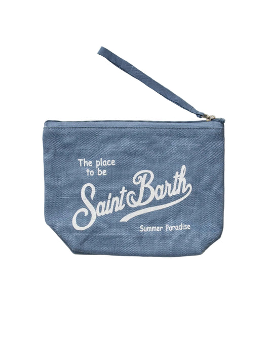 Pochette Saint Barth - POCHETTE IN LINO Denim