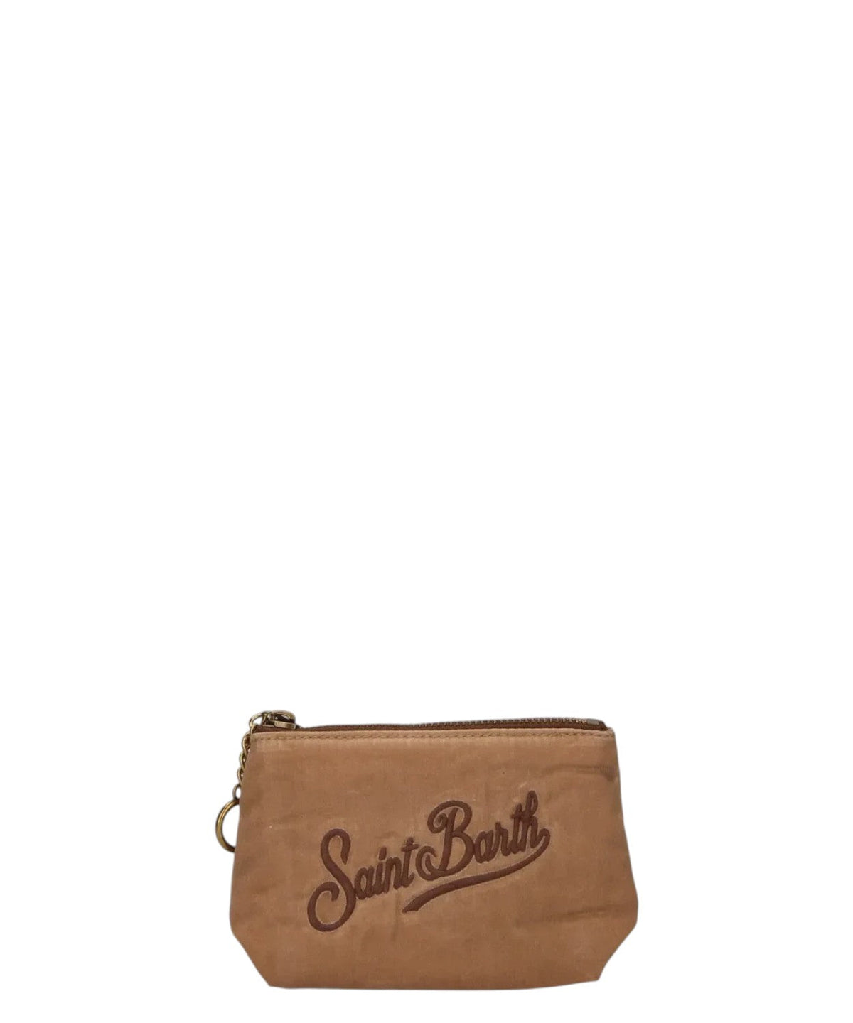 Mini portafoglio MC2 Saint Barth in tessuto cerato beige