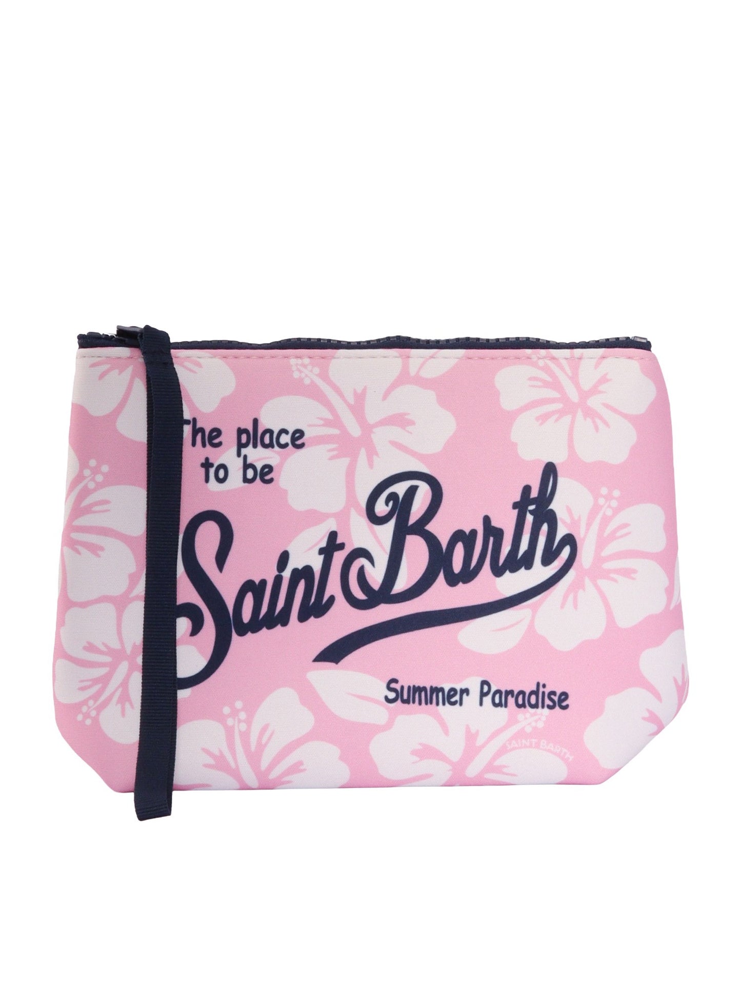 Pochette Saint Barth - Aline in scuba hibiscus Rosa