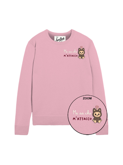 Maglione Saint Barth New Queen Embry rosa Mi sa che M'attacco
