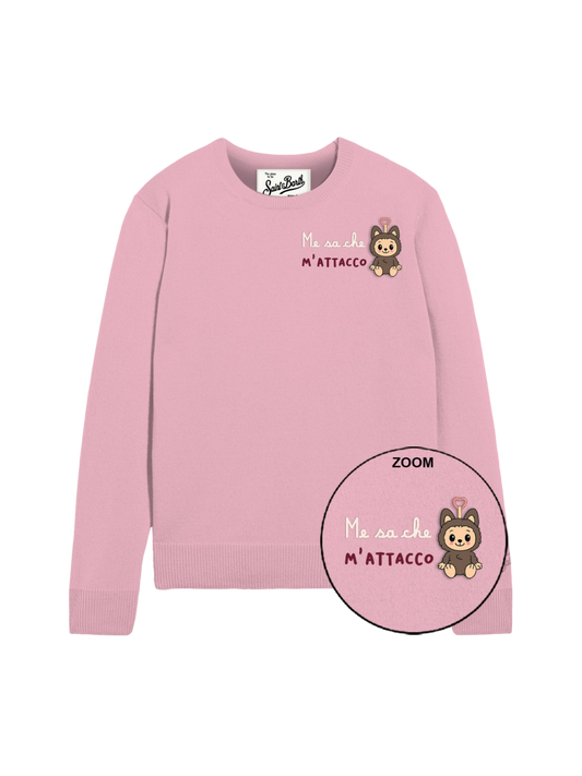 Maglione Saint Barth New Queen Embry rosa Mi sa che M'attacco