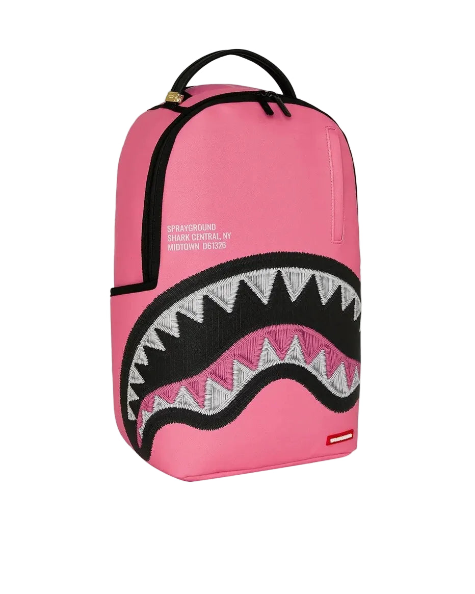 Zaino Sprayground Rosa "Shark Central" con Ricamo – Edizione Premium