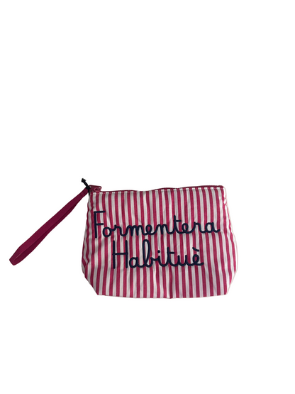 Pochette Saint Barth - Aline Righe “Formentera Habitué” Rosso – Pochette in cotone