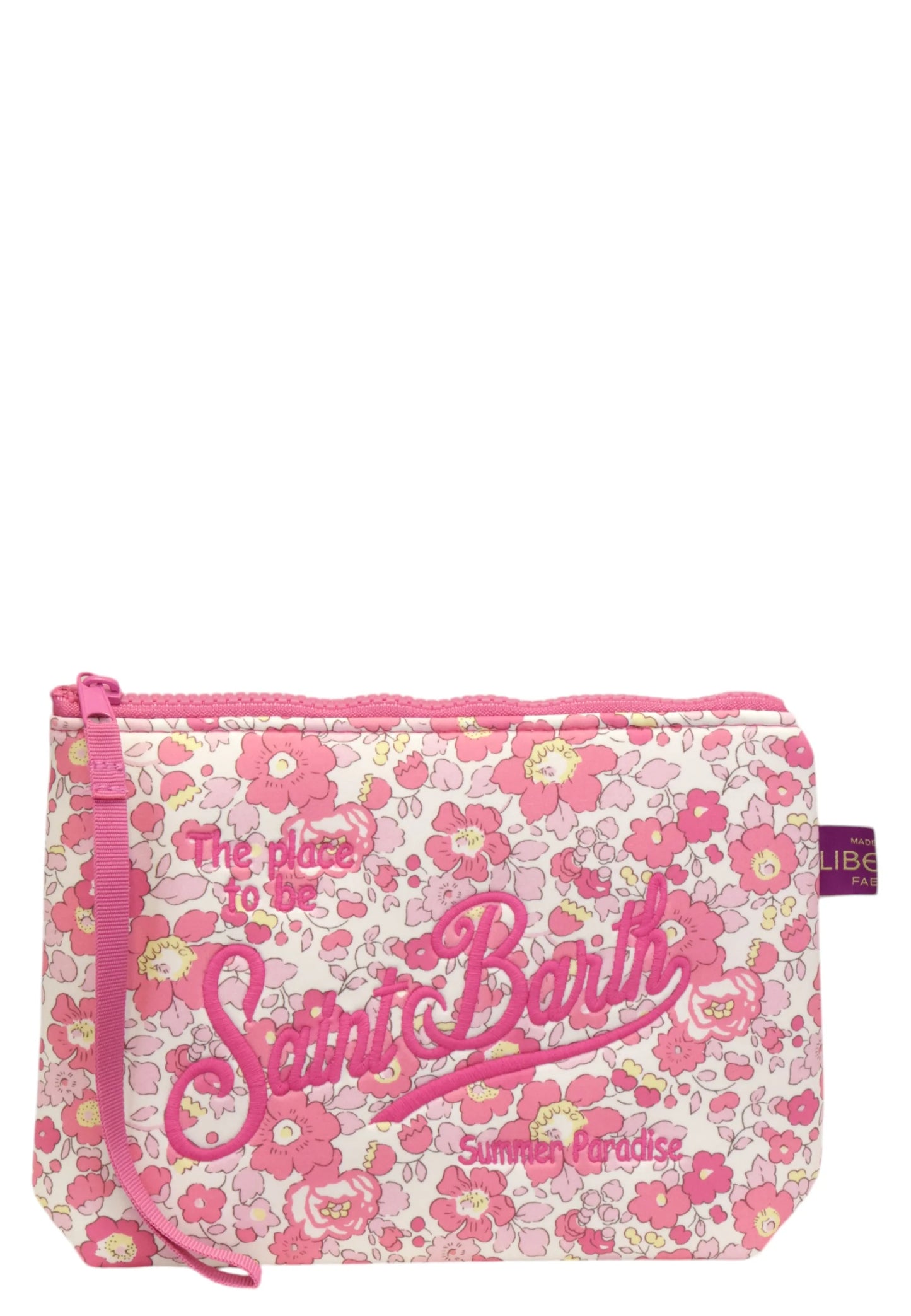 Pochette Saint Barth - Pochette Aline Floreale Rosa