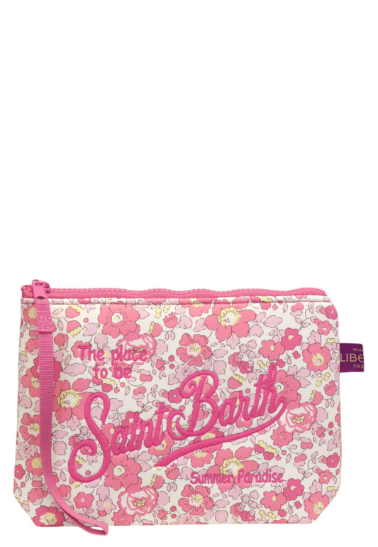 Pochette Saint Barth - Pochette Aline Floreale Rosa