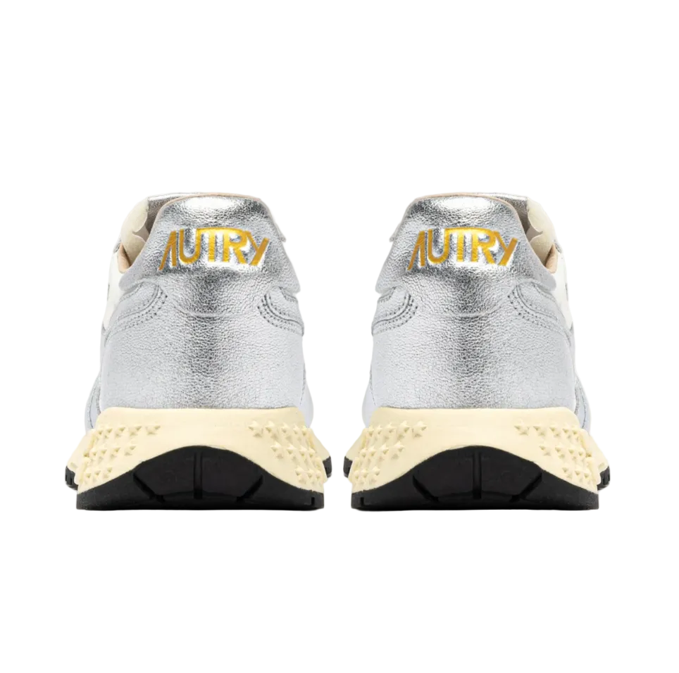 AUTRY SNEAKERS SNEAKERS REELWIND IN NYLON E PELLE METALLIZZATA ARGENTO