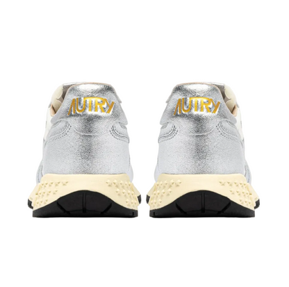 AUTRY SNEAKERS SNEAKERS REELWIND IN NYLON E PELLE METALLIZZATA ARGENTO