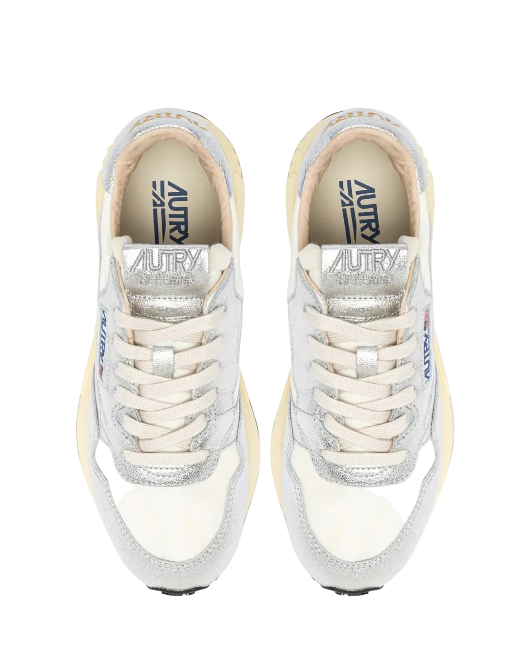 AUTRY SNEAKERS SNEAKERS REELWIND IN NYLON E PELLE METALLIZZATA ARGENTO