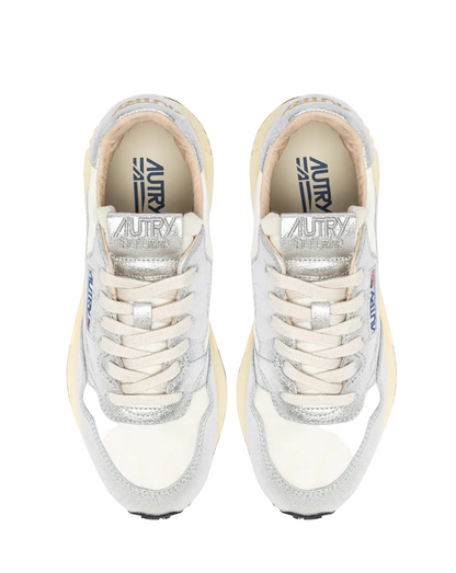 AUTRY SNEAKERS SNEAKERS REELWIND IN NYLON E PELLE METALLIZZATA ARGENTO