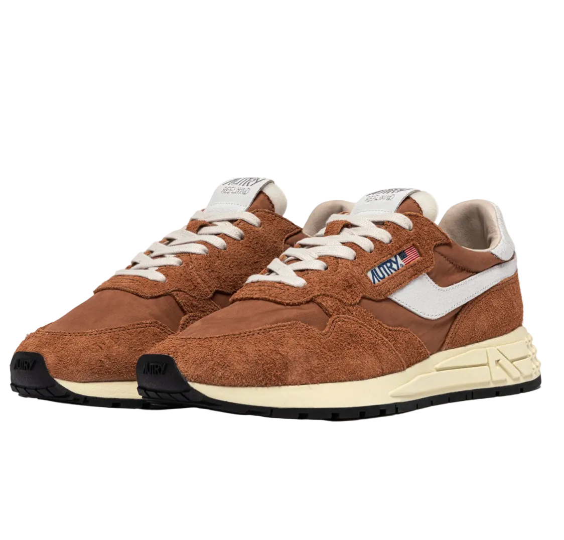 AUTRY SNEAKERS SNEAKERS REELWIND LOW IN NYLON E SUEDE BROWN SUGAR E BIANCO