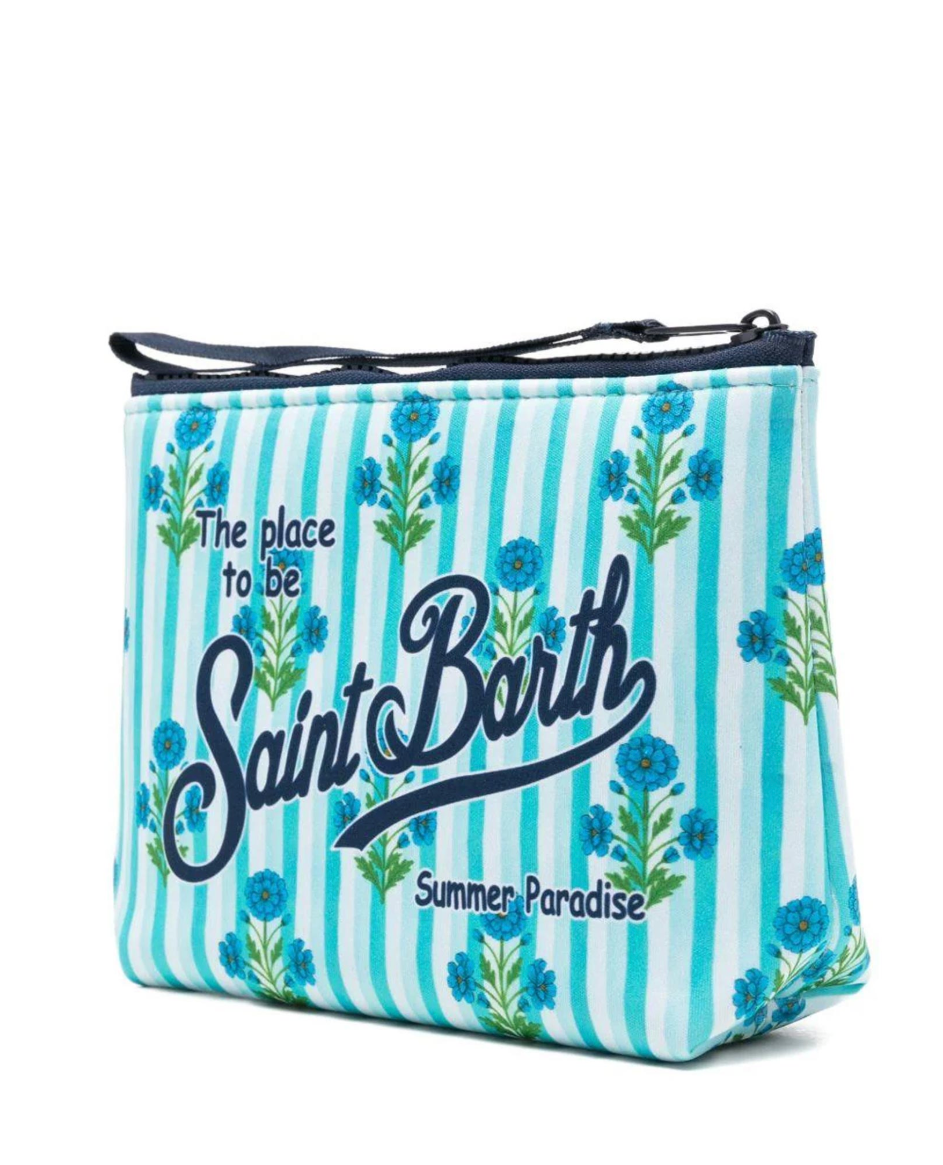Pochette Saint Barth - Aline in scuba righe e fiori