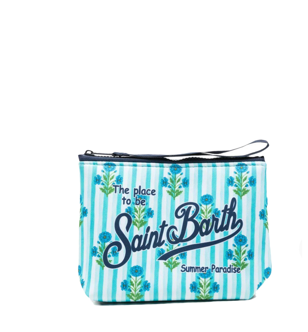 Pochette Saint Barth - Aline in scuba righe e fiori