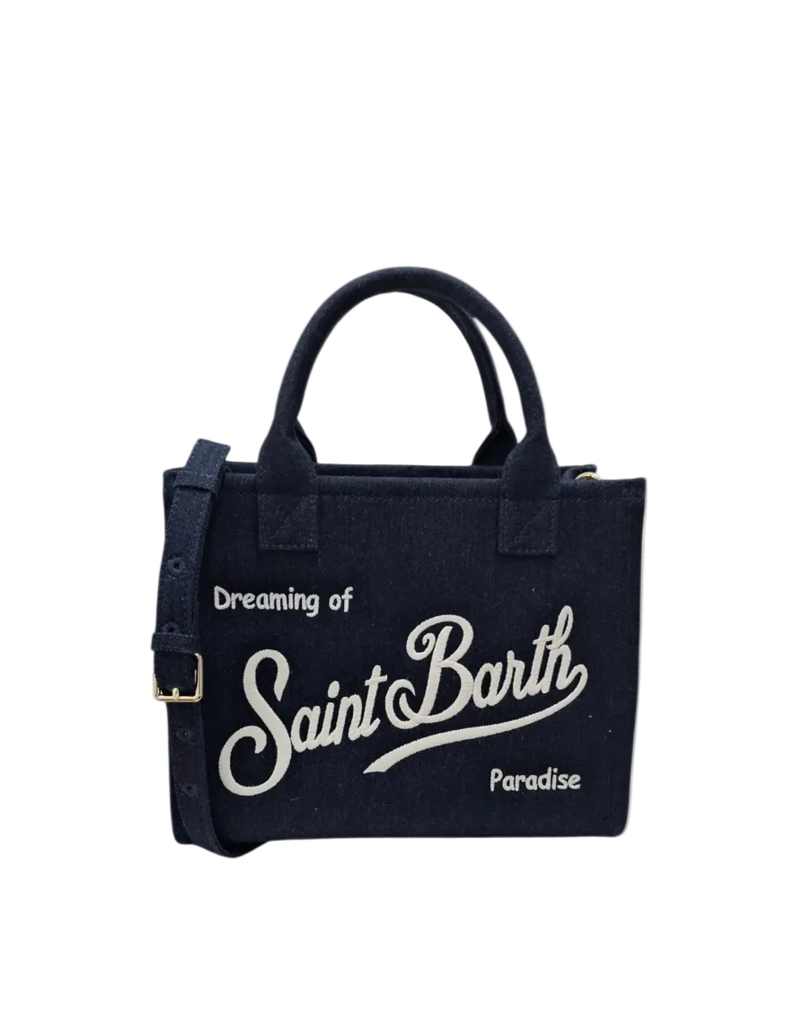 BORSA SAINT BARTH -  Borsa Media  in Denim Blu