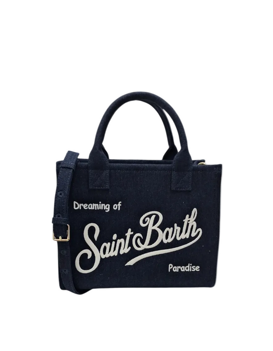BORSA SAINT BARTH -  Borsa Media  in Denim Blu