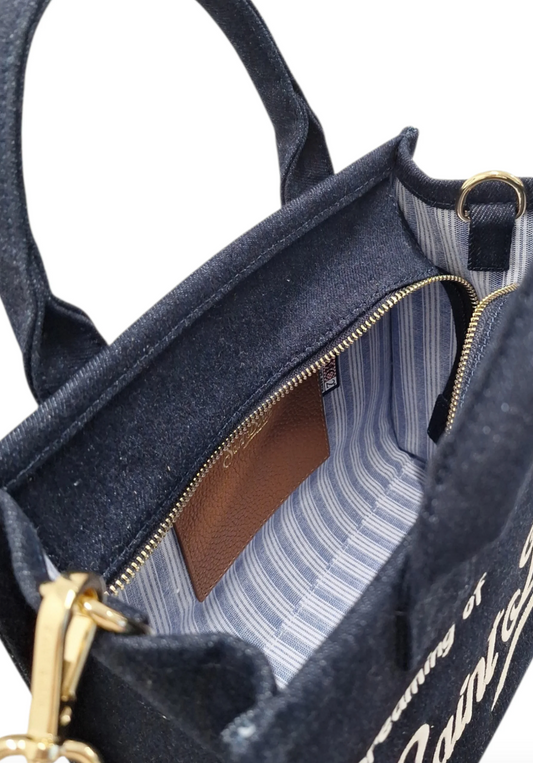 BORSA SAINT BARTH -  Borsa Media  in Denim Blu