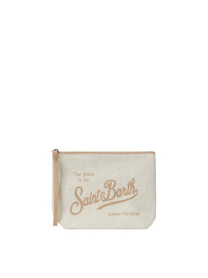 Pochette Saint Barth - POCHETTE IN LINO BIANCA