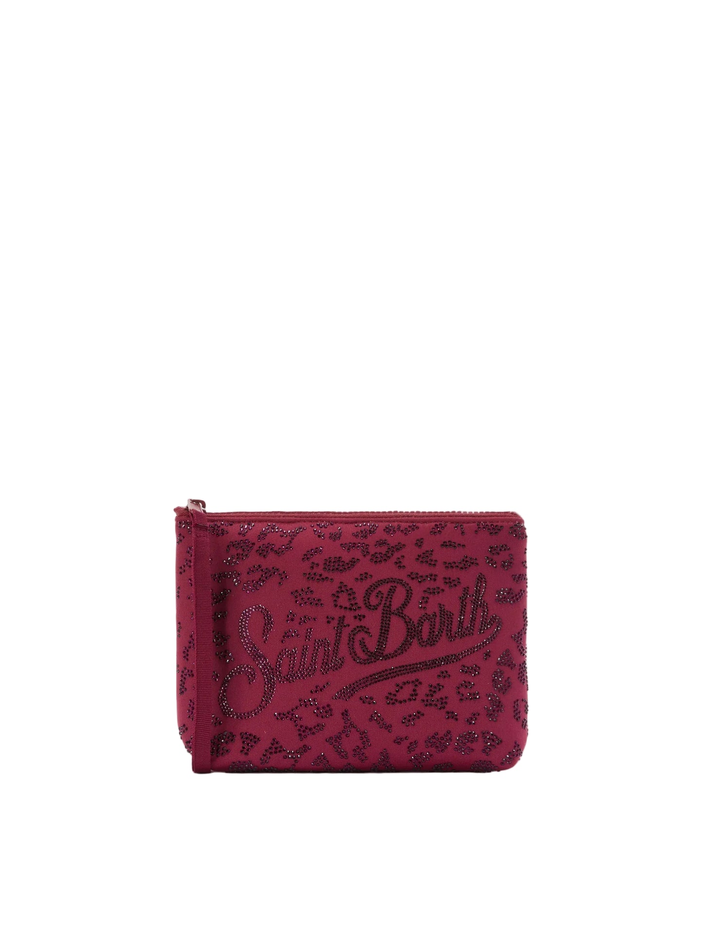 Pochette Saint Barth - Aline Animalier Borgogna Brillantinata