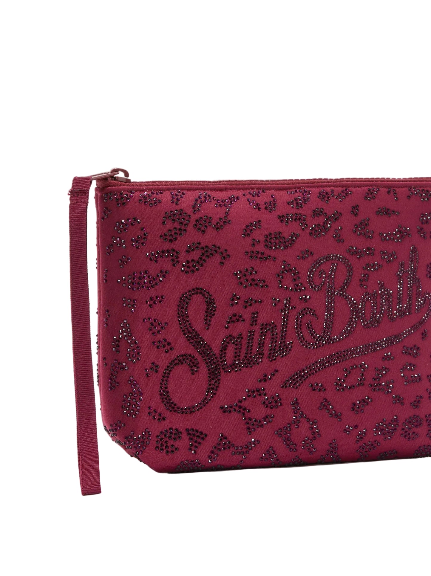 Pochette Saint Barth - Aline Animalier Borgogna Brillantinata