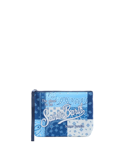 Pochette Saint Barth - Pochette Aline in scuba con stampa Foulard Patch