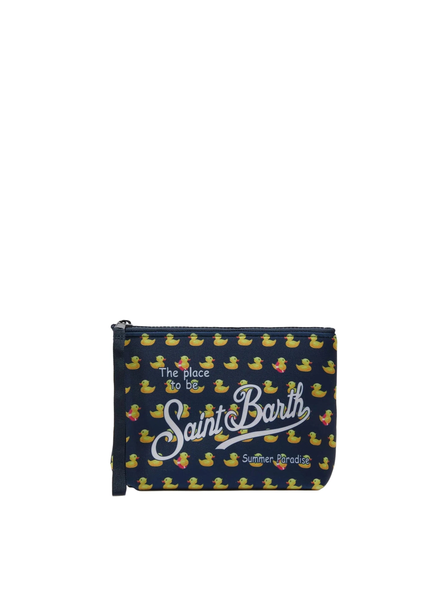 Pochette Saint Barth - Pochette Aline in scuba con stampa paperelle