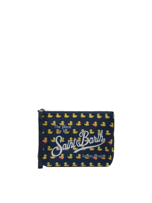 Pochette Saint Barth - Pochette Aline in scuba con stampa paperelle