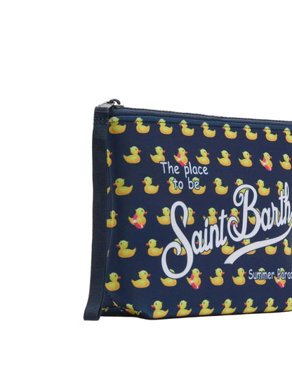 Pochette Saint Barth - Pochette Aline in scuba con stampa paperelle