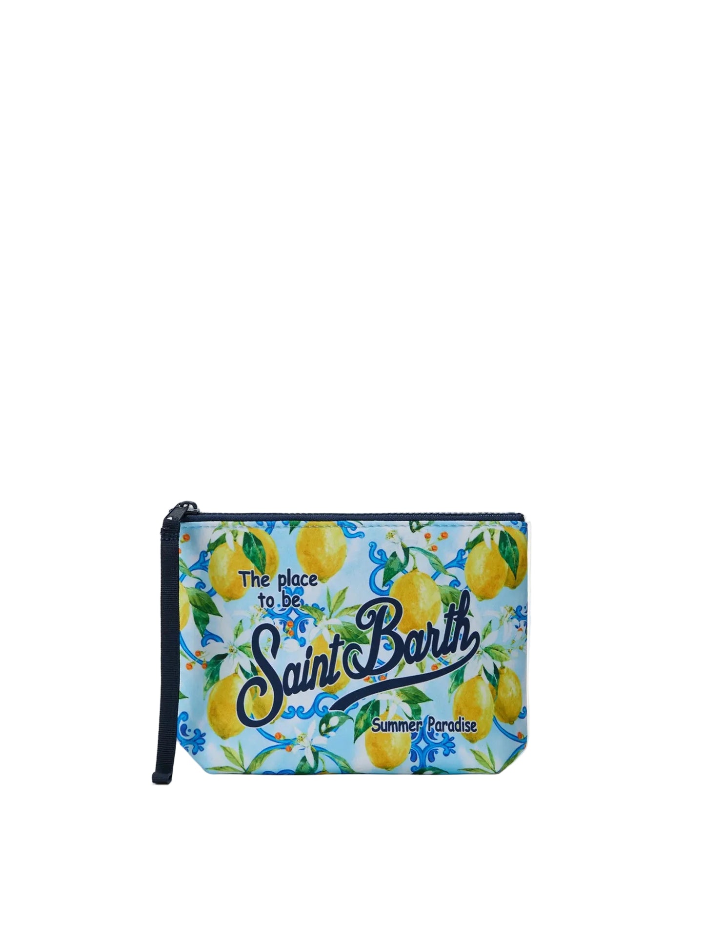 Pochette Saint Barth - Aline con stampa maiolica con limoni