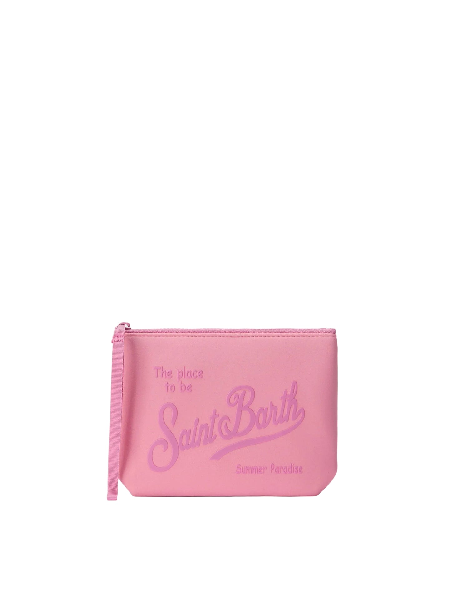 Pochette Saint Barth Aline in scuba rosa tinta unita