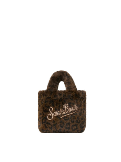MC2 Saint Barth borsa Mini Vanity Soft in pelliccia sintetica leopardata