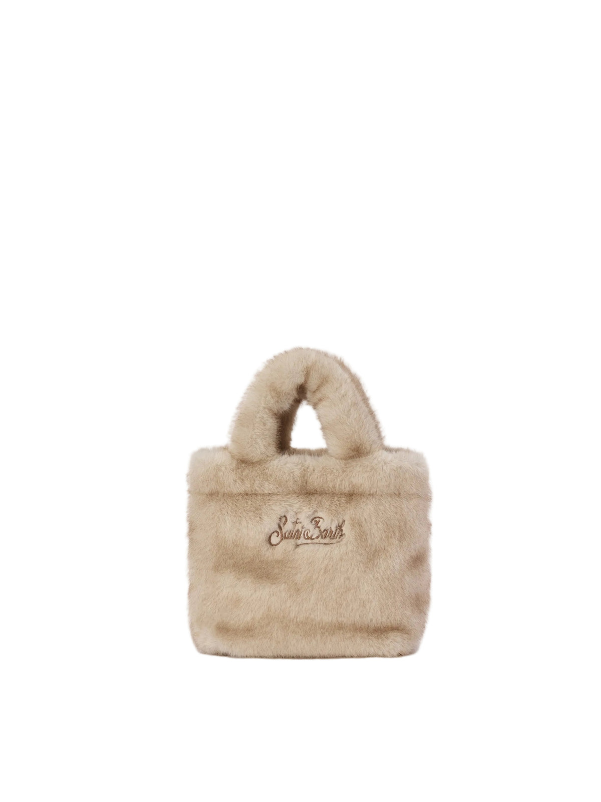 Borsa a tracolla Saint Barth in pelliccia sintetica beige
