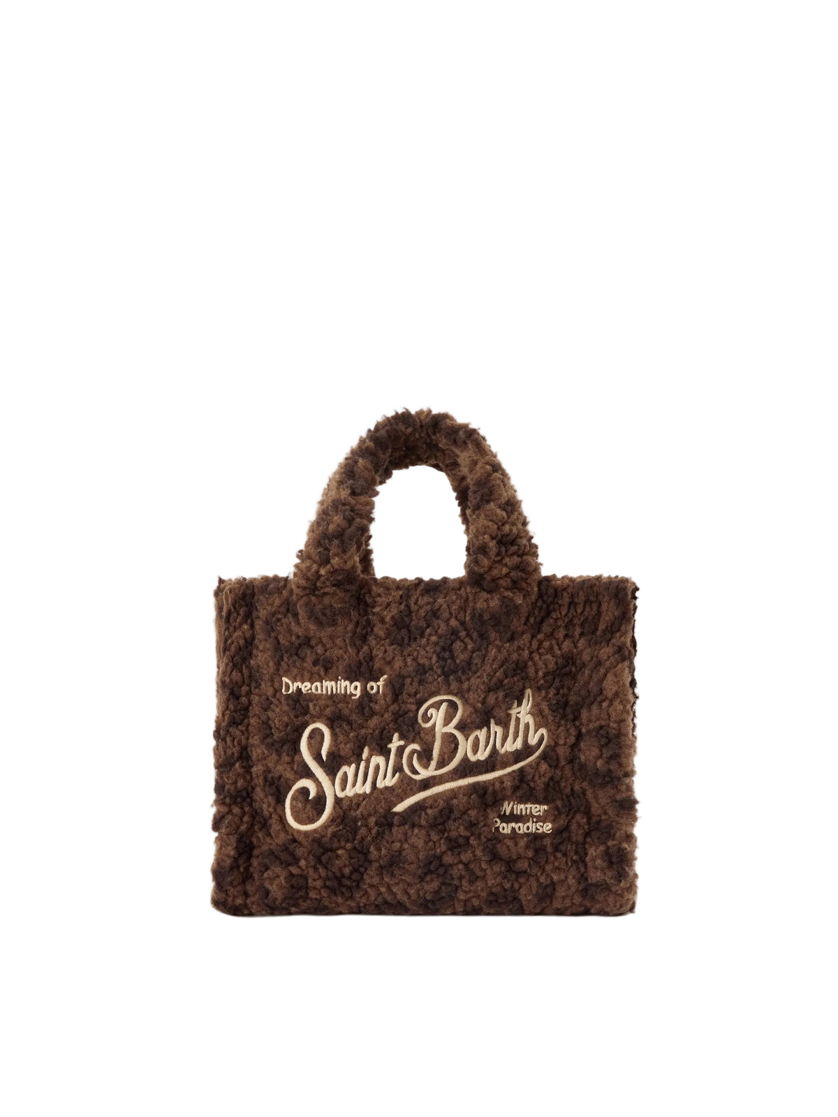 MC2 Saint Barth borsa Mini Vanity in teddy leopardato marrone