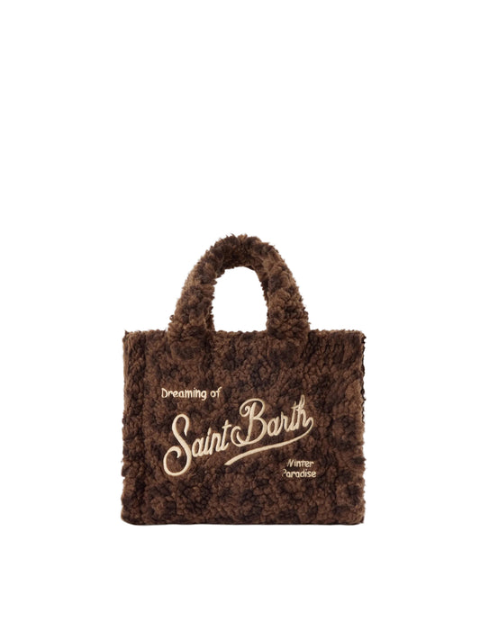 MC2 Saint Barth borsa Mini Vanity in teddy leopardato marrone