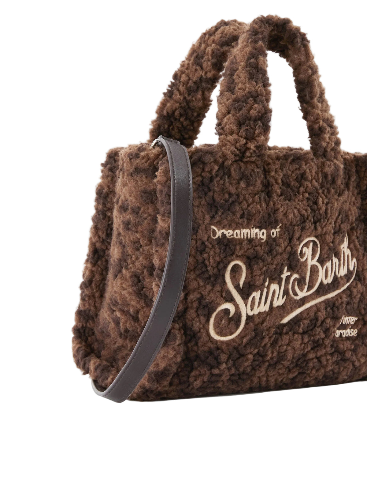 Borsa Mini Vanity MC2 Saint Barth teddy animalier dettaglio logo ricamato