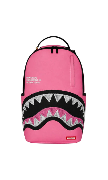 Zaino Sprayground Rosa "Shark Central" con Ricamo – Edizione Premium