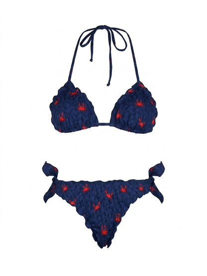 Bikini Saint Barth con ricami granchio