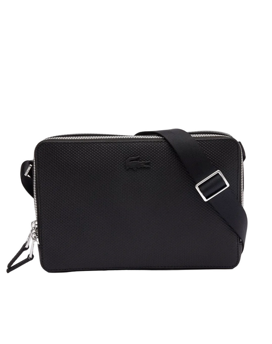 Lacoste - Borsa Reporter in pelle effetto piqué Chantaco