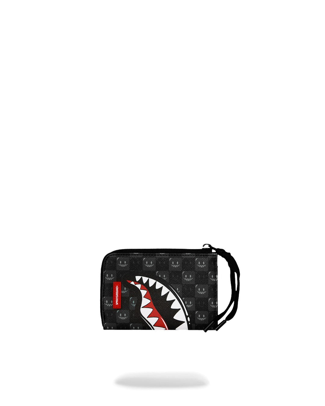 Portafoglio Sprayground Sharks in Paris WTF Bubbly nero a scacchi, fronte