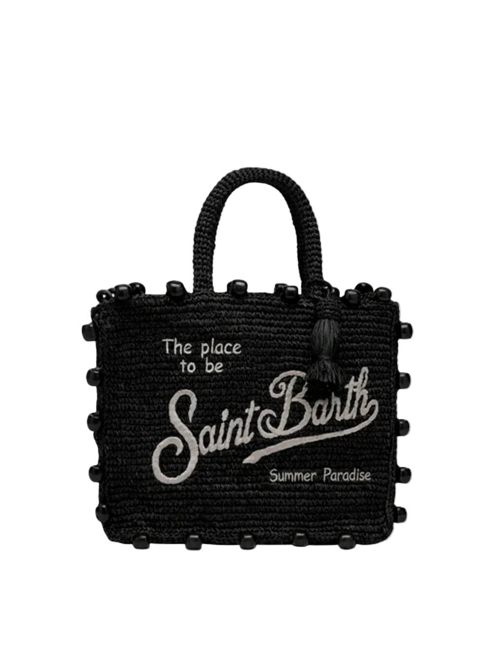 BORSA SAINT BARTH - Borsa Colette in rafia nera
