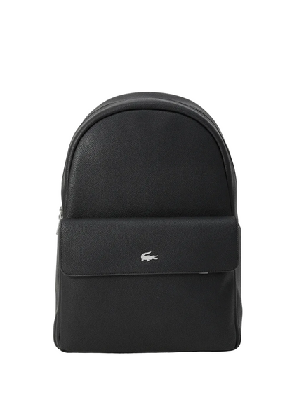 Zaino Uomo Lacoste Nero in Pelle Martellata